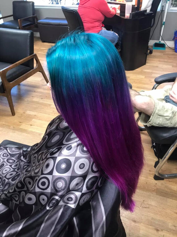 Multiple fantasy colors medium length